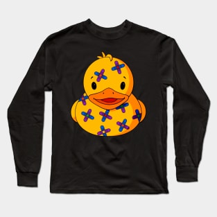 Bandaid Pattern Rubber Duck Long Sleeve T-Shirt